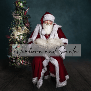 Newborn and Santa digital background