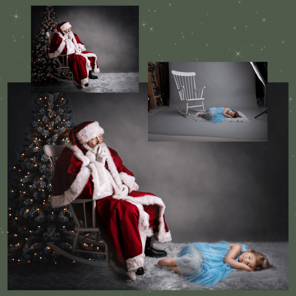 Using the Santa says shhh digital backdrop