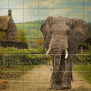 Elephant in the farm