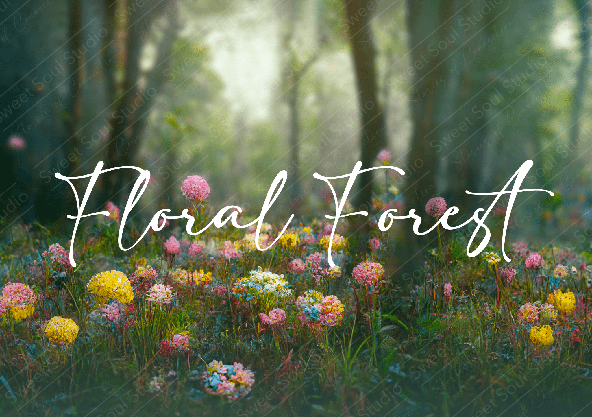 Floral Forest Digital Background