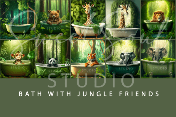 Bath with Jungle Friends