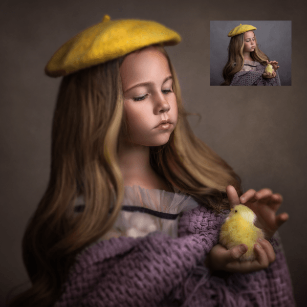 Tabs and her Toy Chick