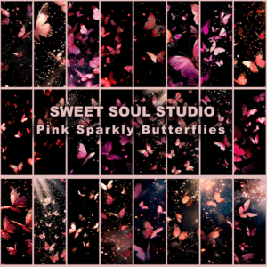 Pink sparkly butterflies