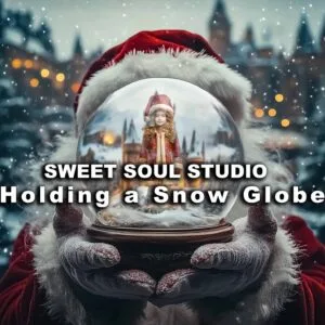 Holding a snow globe